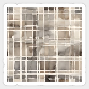 Brown and Beige Watercolor Abstract Grid Sticker